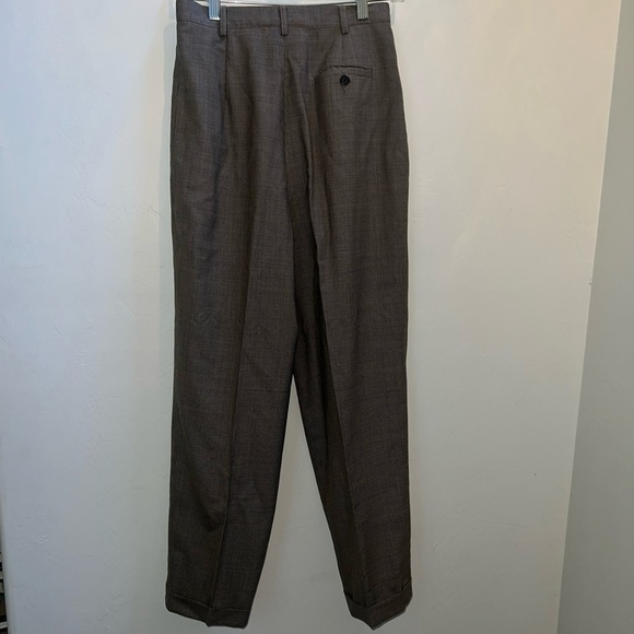 Women Vtg Wool Ralph Lauren High Rise Pleated Trouser Pants Size 6 Herringbone - Picture 7 of 9